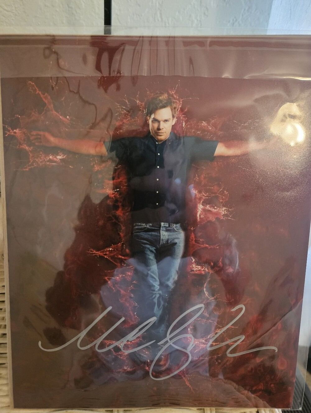 NEW! Autographed  Michael C. Hall Portrait Poster in Red and Black DEXTER 8X10